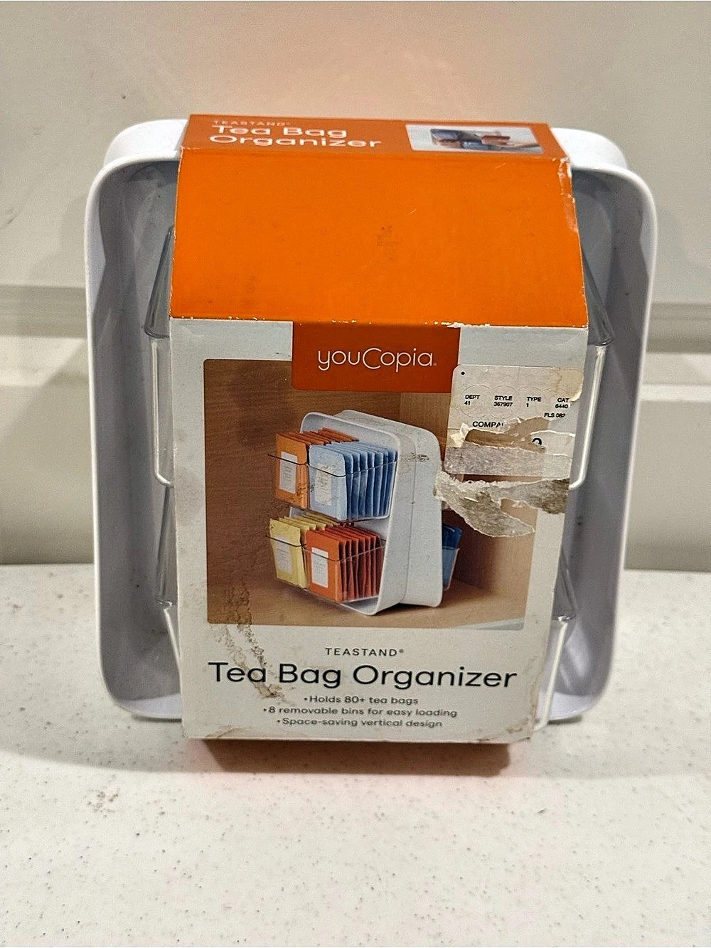 NEW youCopia Tea Bag Organizer ~ Holds 80 Tea Bags